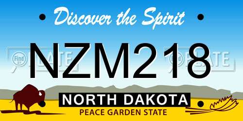 NZM218 North Dakota License Plate