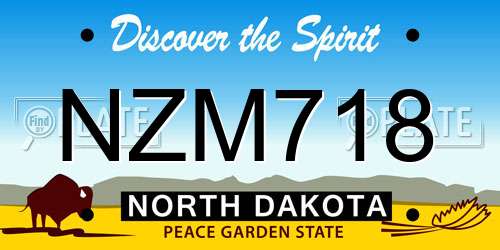 NZM718 North Dakota License Plate