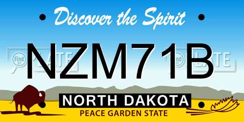 NZM71B North Dakota License Plate