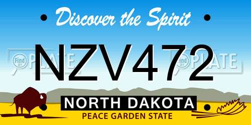 NZV472 North Dakota License Plate