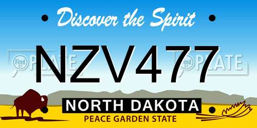 NZV477 North Dakota License Plate