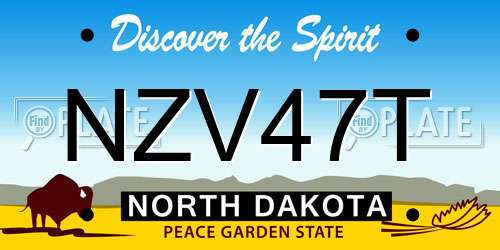 NZV47T North Dakota License Plate