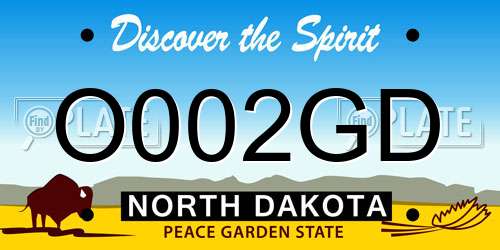 O002GD North Dakota License Plate