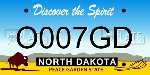 O007GD North Dakota License Plate