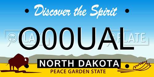 O00UAL North Dakota License Plate