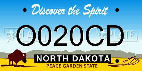 O020CD North Dakota License Plate