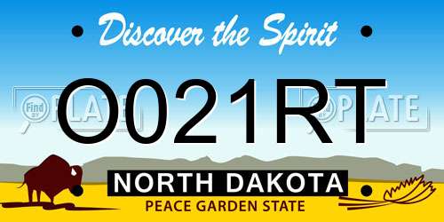 O021RT North Dakota License Plate