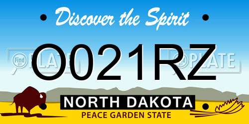 O021RZ North Dakota License Plate