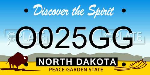 O025GG North Dakota License Plate