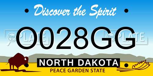 O028GG North Dakota License Plate