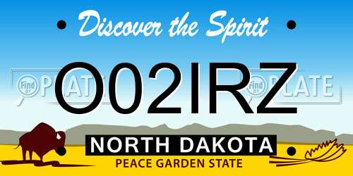 O02IRZ North Dakota License Plate