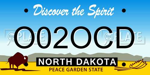 O02OCD North Dakota License Plate