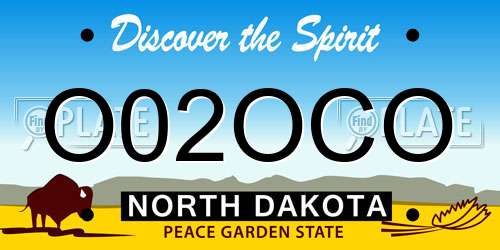 O02OCO North Dakota License Plate