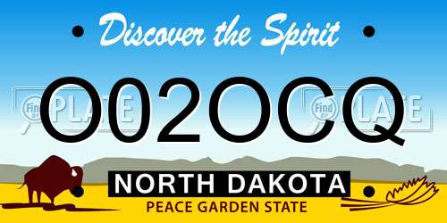 O02OCQ North Dakota License Plate