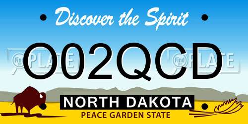 O02QCD North Dakota License Plate