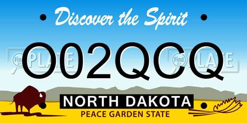 O02QCQ North Dakota License Plate