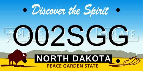 O02SGG North Dakota License Plate