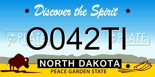 O042TI North Dakota License Plate