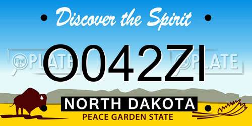 O042ZI North Dakota License Plate