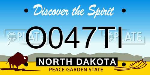 O047TI North Dakota License Plate