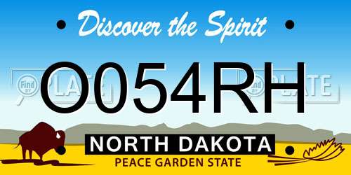 O054RH North Dakota License Plate