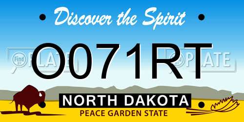 O071RT North Dakota License Plate