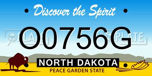 O0756G North Dakota License Plate