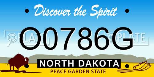 O0786G North Dakota License Plate