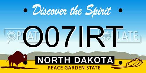 O07IRT North Dakota License Plate