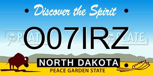 O07IRZ North Dakota License Plate