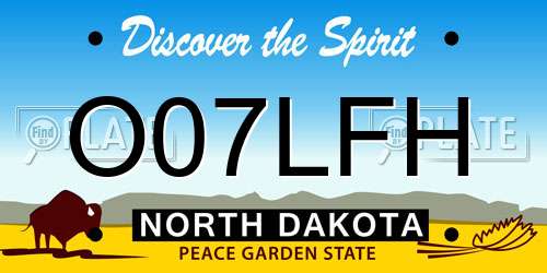 O07LFH North Dakota License Plate