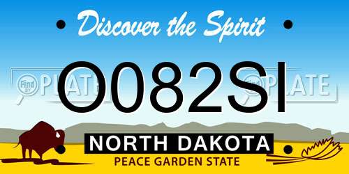 O082SI North Dakota License Plate