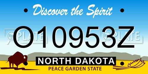O10953Z North Dakota License Plate