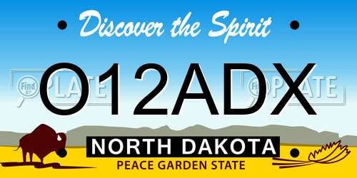 O12ADX North Dakota License Plate