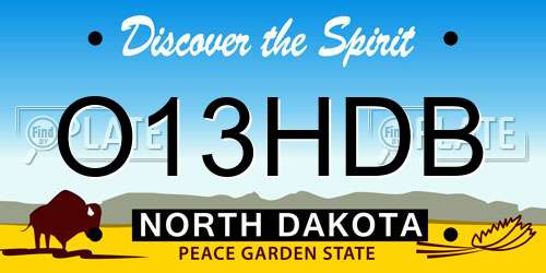 O13HDB North Dakota License Plate
