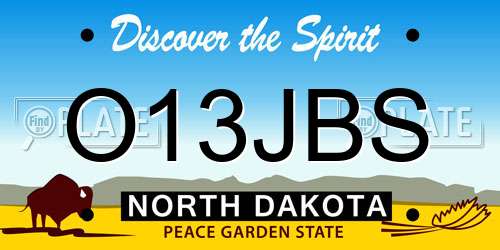 O13JBS North Dakota License Plate