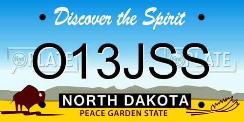 O13JSS North Dakota License Plate