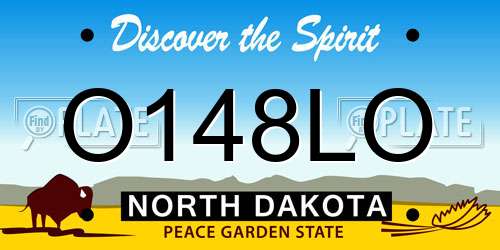 O148LO North Dakota License Plate