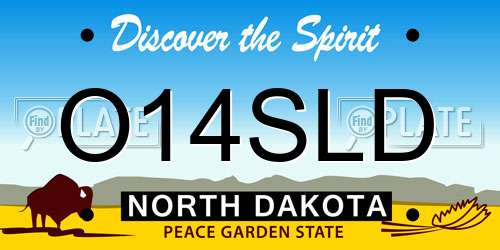 O14SLD North Dakota License Plate