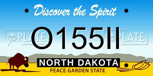 O155II North Dakota License Plate