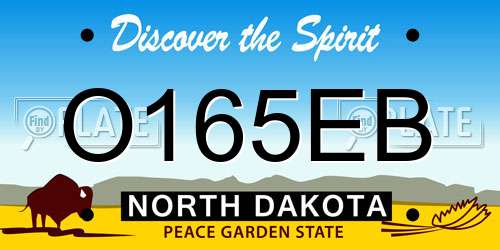 O165EB North Dakota License Plate