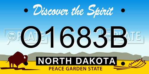 O1683B North Dakota License Plate