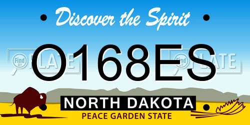 O168ES North Dakota License Plate