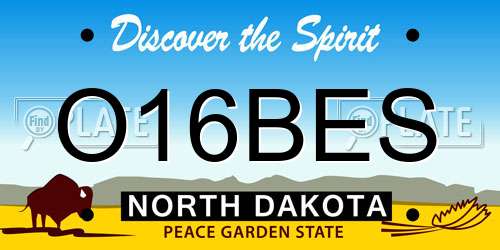 O16BES North Dakota License Plate