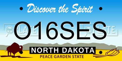 O16SES North Dakota License Plate