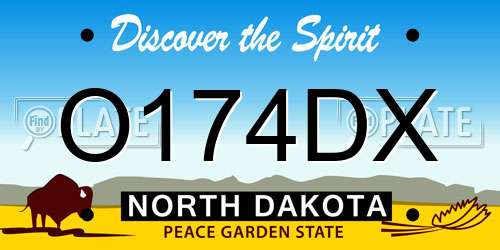 O174DX North Dakota License Plate
