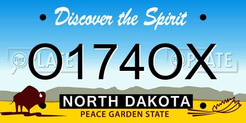 O174OX North Dakota License Plate