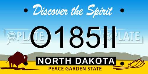 O185II North Dakota License Plate