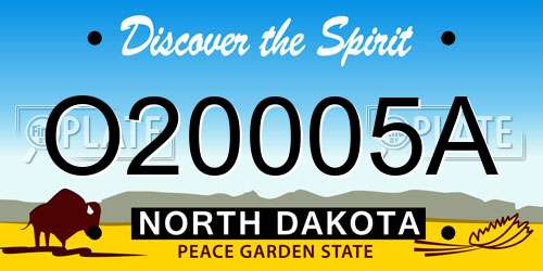 O20005A North Dakota License Plate