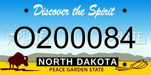 O200084 North Dakota License Plate